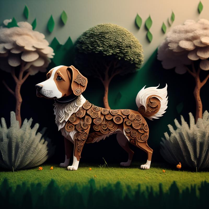 00446-1795076514-a (papercarvingcd, paper) dog, standing on lawn, (solo_1.2), , no humans, high quality, masterpiece, realistic, photorealistic,.png